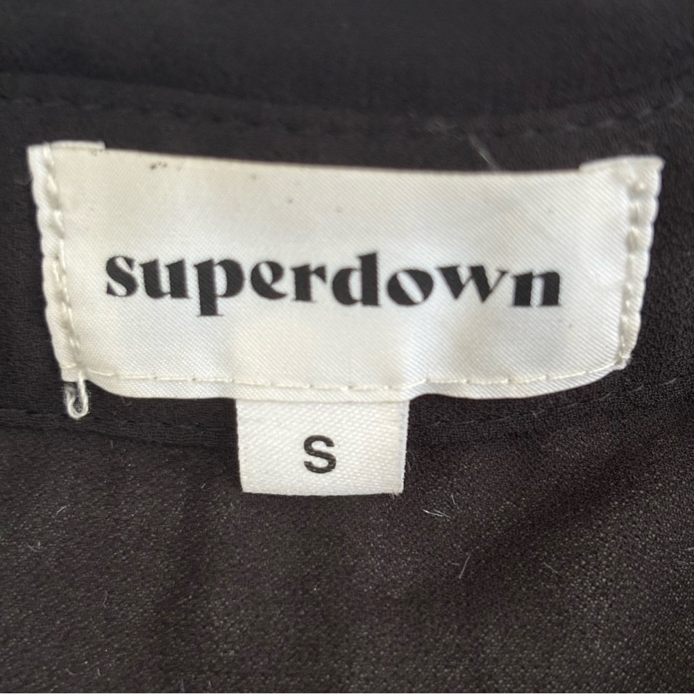 REVOLVE SUPERDOWN Womens Sheer Annie Button Up Top Size Small Black Feathers - Picture 4 of 9